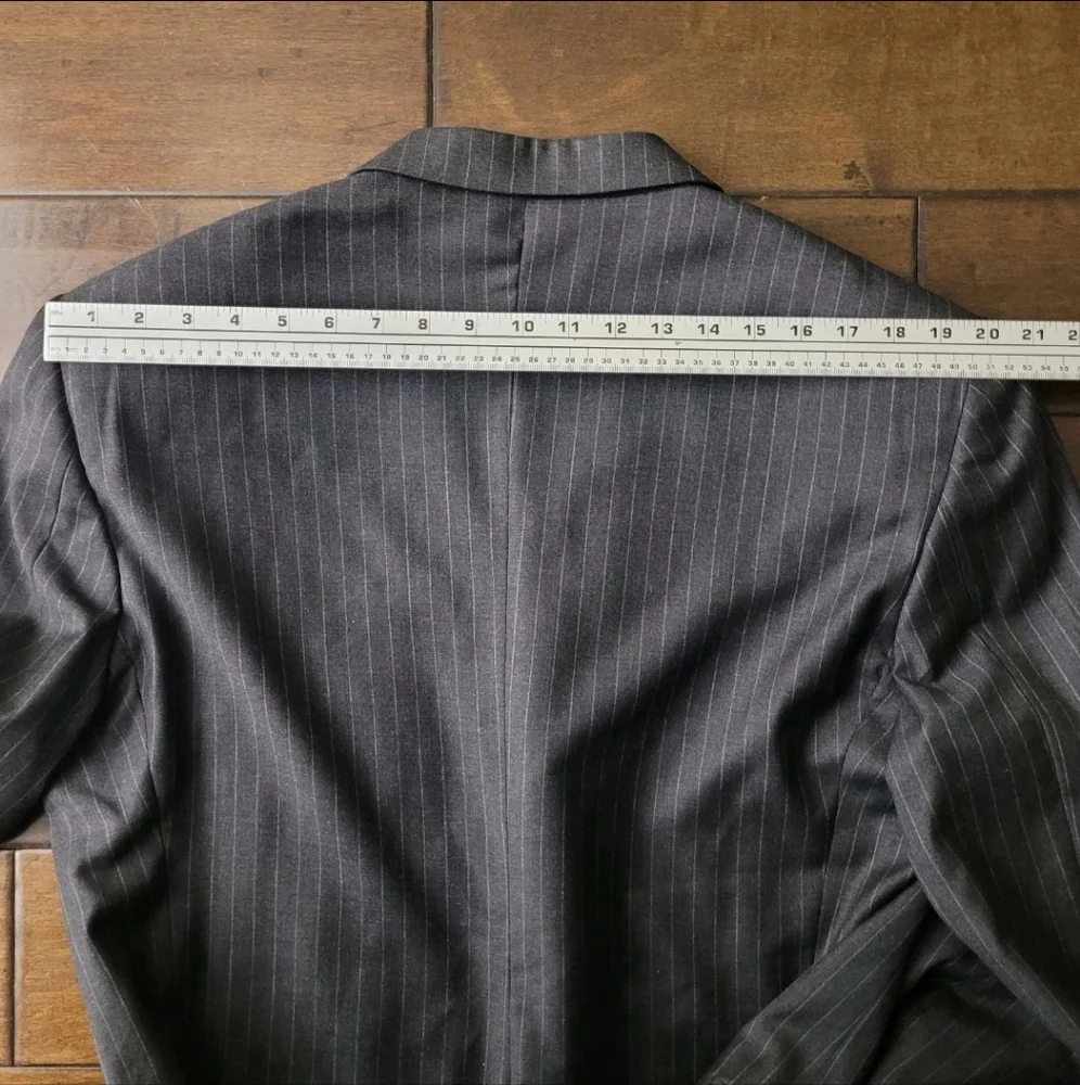 40R Eredi Pisano Men Super‎ 110s Black Pinstripe Loro Piana Wool Blazer Luxury